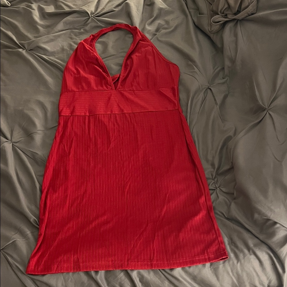 SHEIN Red Backless Dress